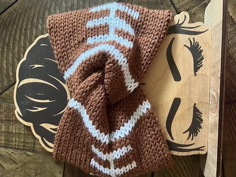 Knit a Football design into an Ear Warmer Messy Bun Addi 46 /Sentro 48 Knitting Machine Step-by-Step