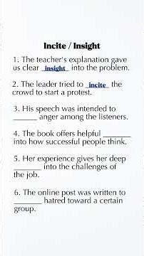 Incite vs Insight | Common English Vocabulary Mistake Explained | Learn the Difference Easily Now