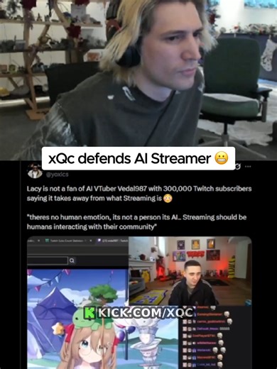 xQc defends AI Streamer 😬 #xqc #streamer #ai | streamer
