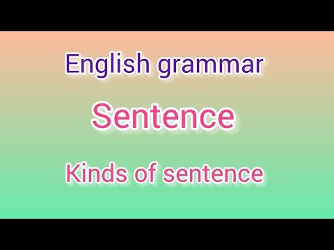 English grammar | Sentence | kinds and classification of sentence
