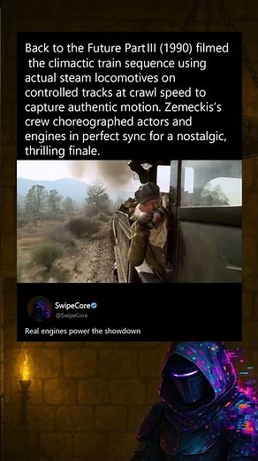 In Back to the Future Part III (1990)The train chase used real steam locomotives pushed at low speed