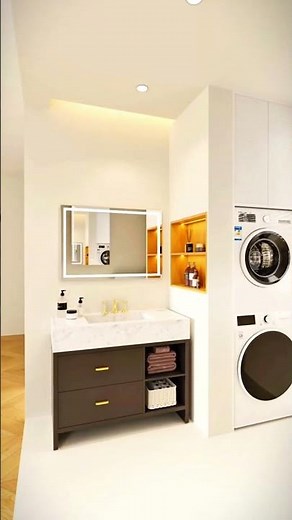 Bathroom Design Hack: Washing Machine Inside = Space Saver!