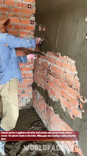 Brick Wall Plastering Process | Traditional Wall Rendering Technique