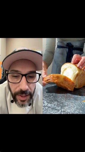 Chef Reacts to Layered Croissant Loaf #chef #chefreactions #reaction #shorts