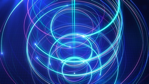 Blue Spinning Light Lines Form Logo Reveal