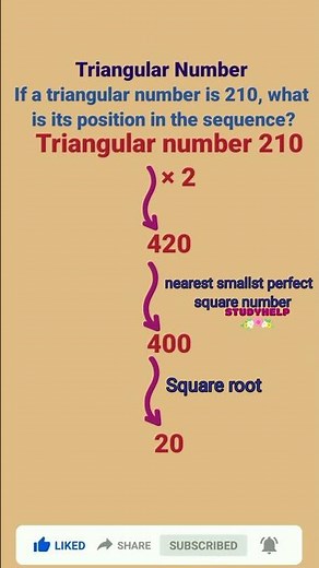 Triangular number, position of triangular number #maths #mathstrick
