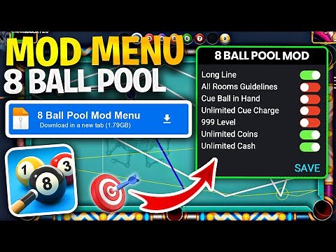🔴 8 Ball Pool MOD Menu - Long Lines, MegaPower, and Unlimited Money 🎱 8 Ball Pool Hack MOD APK 2026