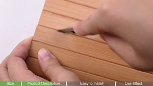 Bamboo Wall Panel for Interior Wall Decor, Renewable Pole Wrap Wainscoting Roll Bamboo Covering Paneling for Ceiling Office Bedroom Living Room (48" H x 96" L, Raw)