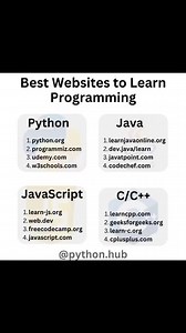 1.4K reactions · 414 shares | Best Website to learn programming . . . . By python.hub . . . Follow for more Unique Ideas . . #code #programmer #programming #python #css #html | Unique Ideas | Facebook