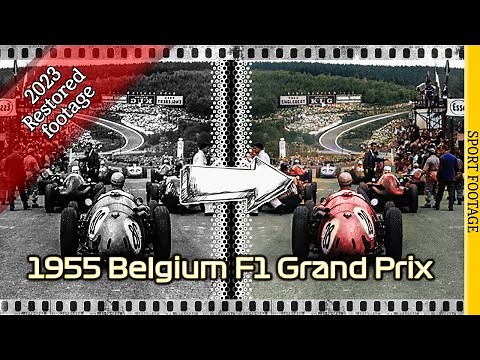 [HD Color] 1955 Belgian F1 Grand Prix at Spa Francorchamps - Race + Documentary [4k 50fps]