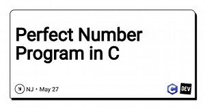 Perfect Number Program in C