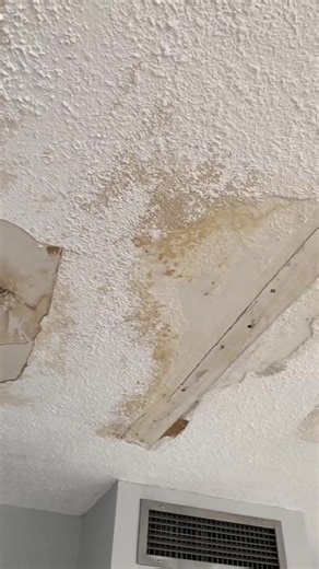 Big water leak ceiling repair ##popcornceiling##drywallrepair##ceilingrepair##satisfying##homerenovation