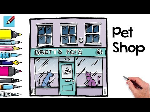 How to Draw a Pet Shop Real Easy