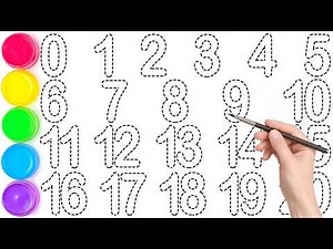 Coloring Page wtih Numbers, How to Draw Number 1 to 20 for Children | Kids Drawing Tutorial | KS ART