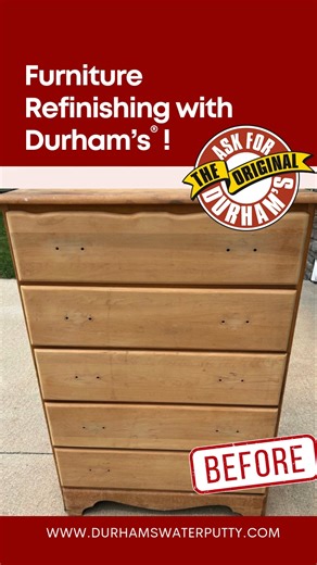 Prepare to unlock your creative potential and elevate your vintage pieces into stunning works of art!  With Durham's® Rock Hard® Water Putty, you can revitalize and restore worn-out furniture, transforming imperfections into distinctive features. From veneer damage to wood cracks, the possibilities are limitless! #durhamswaterputty #furnituremakeover #furniturerestoration #DIYRepair | Durham's Water Putty | Facebook