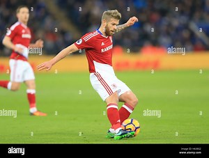 Middlesbrough's Adam Clayton during the Premier League match at the King Power Stadium, Leicester. PRESS ASSOCIATION Photo. Picture date: Saturday November 26, 2016. See PA story SOCCER Leicester. Photo credit should read: Nigel French/PA Wire. RESTRICTIONS: EDITORIAL USE ONLY No use with unauthorised audio, video, data, fixture lists, club/league logos or "live" services. Online in-match use limited to 75 images, no video emulation. No use in betting, games or single club/league/player publicat