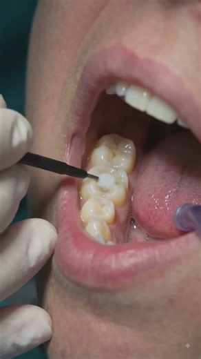 Step-by-Step Cavity Filling Process 🤯 #dentalcare #teeth
