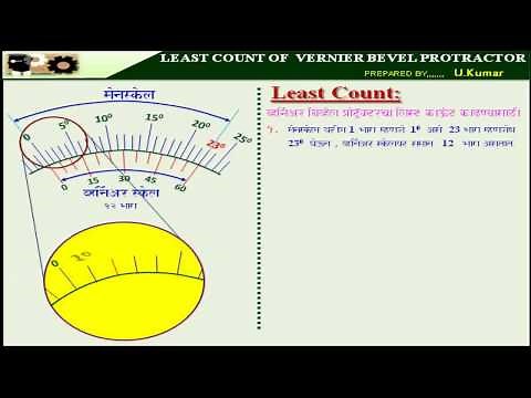 LEAST COUNT OF VERNIER BEVEL PROTRACTOR