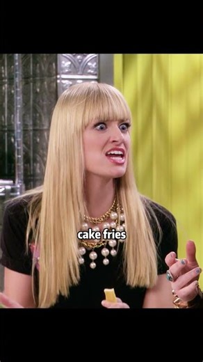 Caroline eats cake and fries