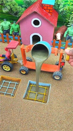 😱 Amazing Mini Tractor Pillar Footing Making Machine | Real Working DIY Construction Video #shorts