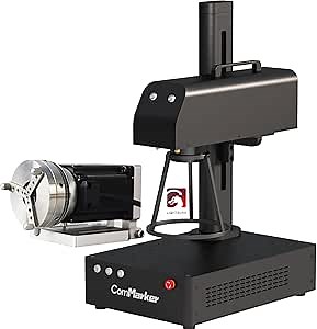 ComMarker US Stock B4 20W Fiber Laser Engraver with Rotary,LightBurn EzCad2 Laser Engraving Machine with 2 Lens,2in1 Handheld Laser Marking Machine for Jewelry,Sliver,Gold,Tumblers,Tags,Photo