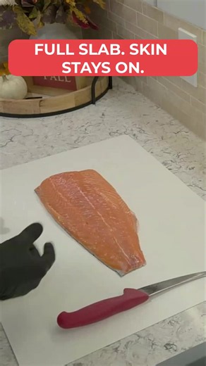 Prepping a Full Slab of Salmon First time cooking a full salmon slab instead of small prepackaged pieces. Skin stays on, pat it dry, and it goes on the pit skin-side down on the @Hasty Bake. Have you smoked smoked a salmon before? #SmokedSalmon #Salmon #BBQ #HastyBake #PitmasterEssentials