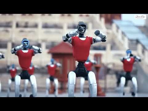 China Kung Fu Robots🤖Flash Mob at Beijing’s Temple of Heaven Synchronized Martial Arts Performance
