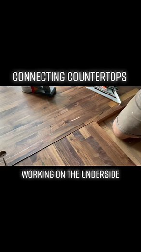Connecting countertops. Working on the underside. 3 x speed.