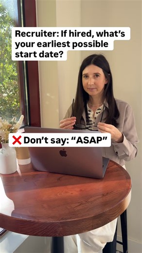 Natalia | Career Coach on Instagram: "🚀 Hiring Manager Secret: How to answer “When can you start?” without killing your offer momentum ⬇️ 📌 SAVE this for your next interview 👥 SHARE with a friend 💬 Use these copy/paste scripts: • ✅ Currently employed “I’ll honor a two-week notice - earliest start: [DATE]. I can handle onboarding steps before day one.” • ✅ Employed + pre-planned PTO “Earliest start: [DATE]. I do have PTO [DATES], but I’m happy to adjust around those.” • ✅ Between roles “I’m a