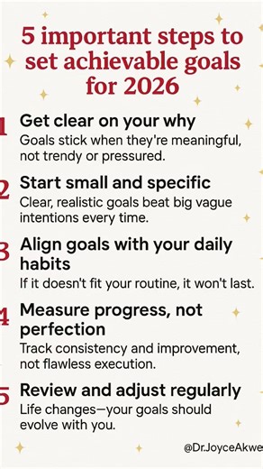 5 Simple Steps to Set Achievable Goals That Actually Work | #GoalSetting #HealthyHabits #DrJoyce