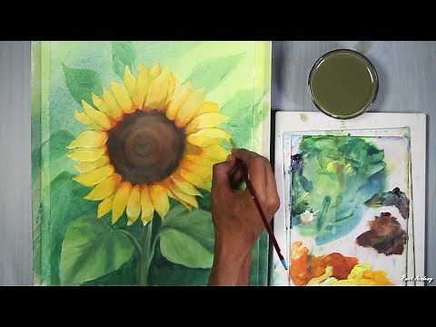 How to Paint Sunflower in Acrylic | step by step