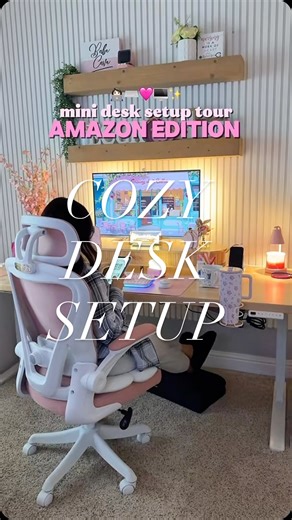 Ez🤍 on Instagram: "mini desk tour 🩷 amazon edition (bf friendly) just sharing the little things that make my space feel cozy 💕✨ #desksetup #cozydesk #aestheticdesk #workfromhome #homeofficeinspo #amazonhome #amazonfinds #deskinspo #desksetupinspo #deskgoals #workspaceinspo #officeaesthetic #wfhlife #creatorworkspace #cozyvibes #cozydesksetup #productivity #"