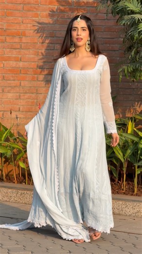 Chikankari by Label Aishwaryrika on Instagram: "Something about Chikankari anarkalis ️ Introducing our Tourmaline Chikankari Lace Anarkali (set of 3)  Each piece is intricately hand-embroidered over 3 months ✨ A true masterpiece, crafted with care and precision  Limited stock available – get yours before it’s gone! ️ Tap the link in our bio to shop now "