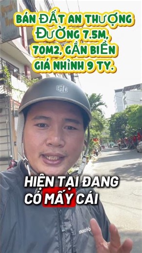 BÁN ĐẤT CÓ DÃY PHÒNG TRỌ KHU AN THƯỢNG, DT 70M2, NGANG 6M, ĐƯỜNG 7.5M, LỀ 3M. Giá 9.x Tỷ.