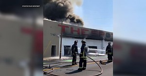 Large fire burns in downtown Stockton commercial building