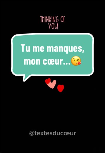 Tu me manques, mon cœur — Message romantique à envoyer