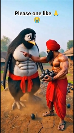 The Lonely Black Penguin: A Tale of Survival and Neglect😭#ai #penguin #emotionalstory #shots #snow