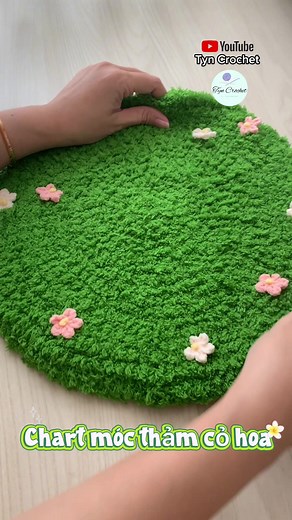 Chart thảm cỏ hoa cực xinh dùng trải bàn-decor #moclenhandmade #thamcolen #thảm #thảmlen