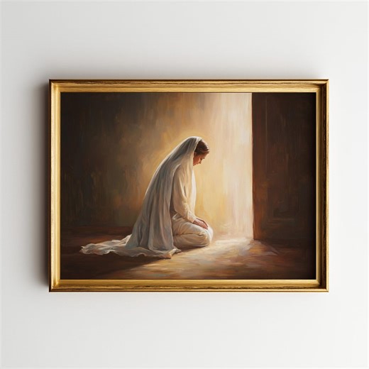 The Annunciation Virgin Mary Art, Catholic Wall Art, Oil Painting Digital Print, Christian Home Decor, Blessed Mother Artwork, Faith Gift - Etsy