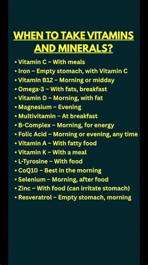 When to Take Your Vitamins and Minerals (You’ve Been Taking Them at the Wrong Time!)