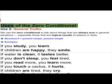 Zero Conditional Grammar | Facts & General Truths