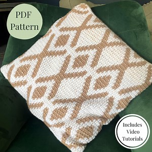 CROCHET Mocha Cushion Cover | Crochet Pattern | Cushion | Pillow | Beginner | EASY Video Tutorial | Double Crochet | Tapestry | PDF Pattern - Etsy Canada