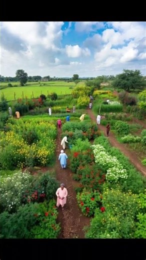 Relaxing Pakistani Village Scenery 🌱 | Colorful Farms & Mountain Views