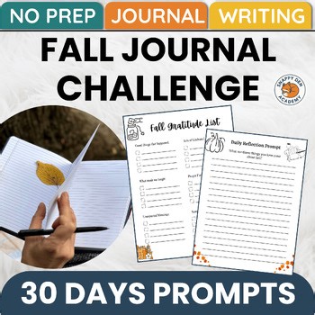 Fall Journal - 30 Days of Writing Prompts Goal Setting Tracker Autumn Journaling