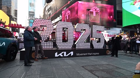 NY: 2025 New Year's Eve Numerals Arrive In Times Square - 58466615