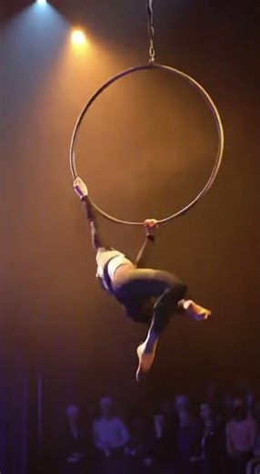 Acrobat Performing with a Hoop on Stage #ai #gimnasta #gimnastik #viral