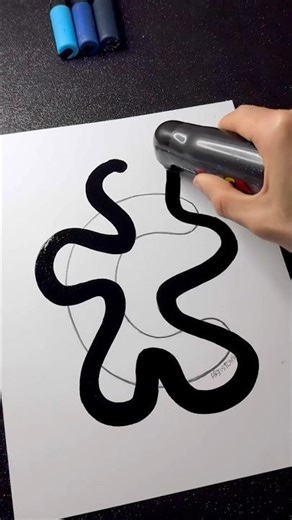 Stained Art with Mop’r Marker! 🖤 “C” with Neon Lights Using Cold Tones! ⚡️ Satisfying Lettering! 😍