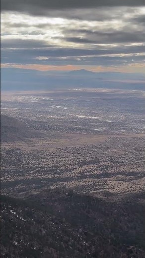 View of Albuquerque & the Sandia Mountains from the Sandia Peak Tramway in New Mexico