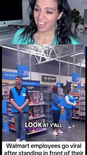 Walmart Workers Standing Ready to Work — Outstanding Customer Service