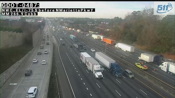 Traffic delays on I-75 north in Cobb County